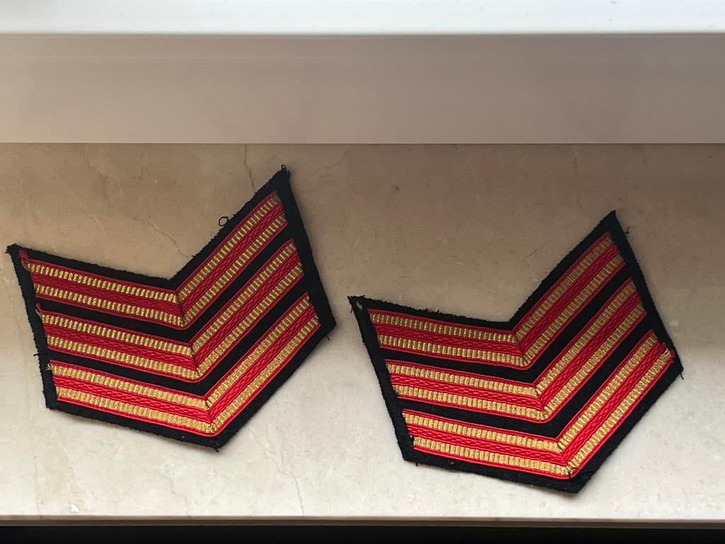 Vintage rangonderscheidingstekens/chevron-insignes brandweer, Verzamelen, Ophalen of Verzenden, Overige soorten, Nederland, Embleem of Badge