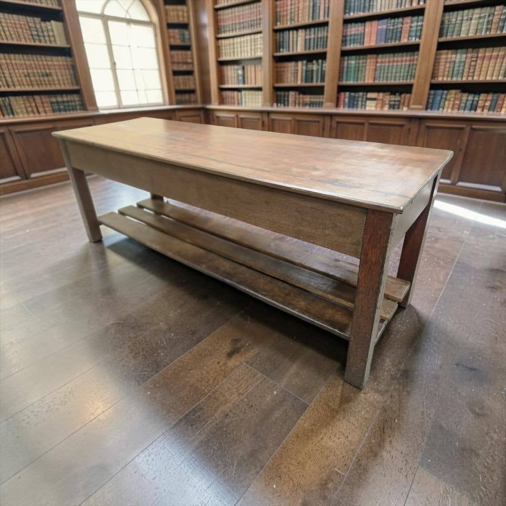Vintage houten winkeltoog / toonbank / werktafel, Ophalen