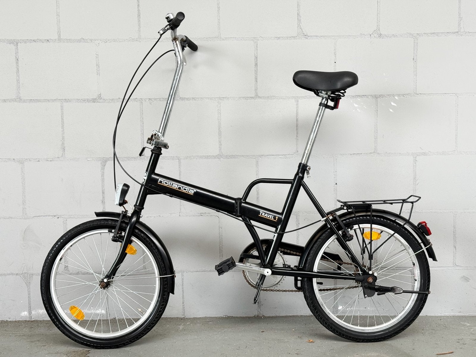 Hollandia Folding Bike - Vouwfiets - Zwart - 20 inch, 20 inch of meer, Zo goed als nieuw, Totaal opvouwbaar, Schijfrem