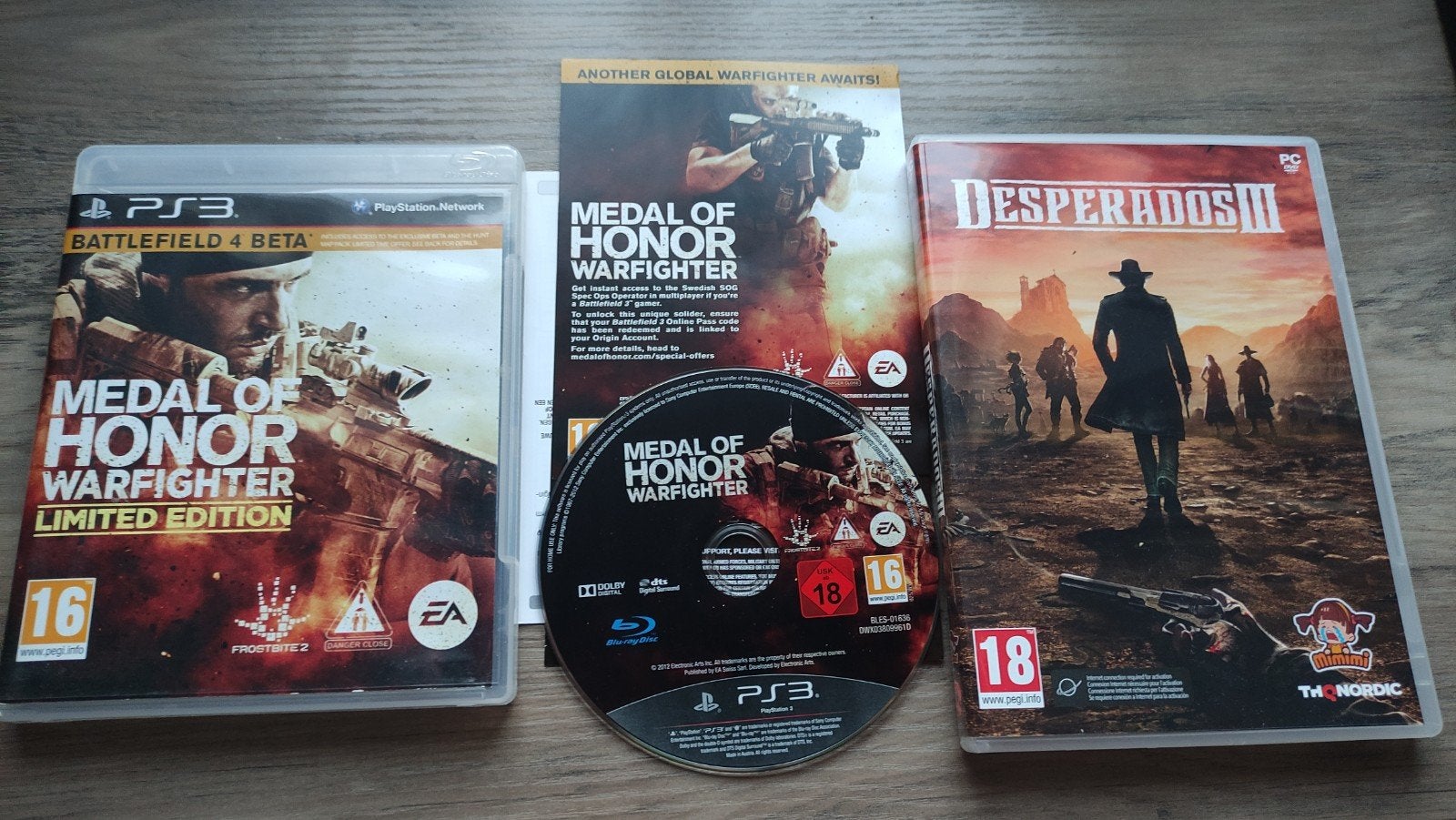 Medal of Honor warfighter ps3 en gratis desperados 3 pc game, 3 spelers of meer, Ophalen of Verzenden, Zo goed als nieuw, Vanaf 3 jaar