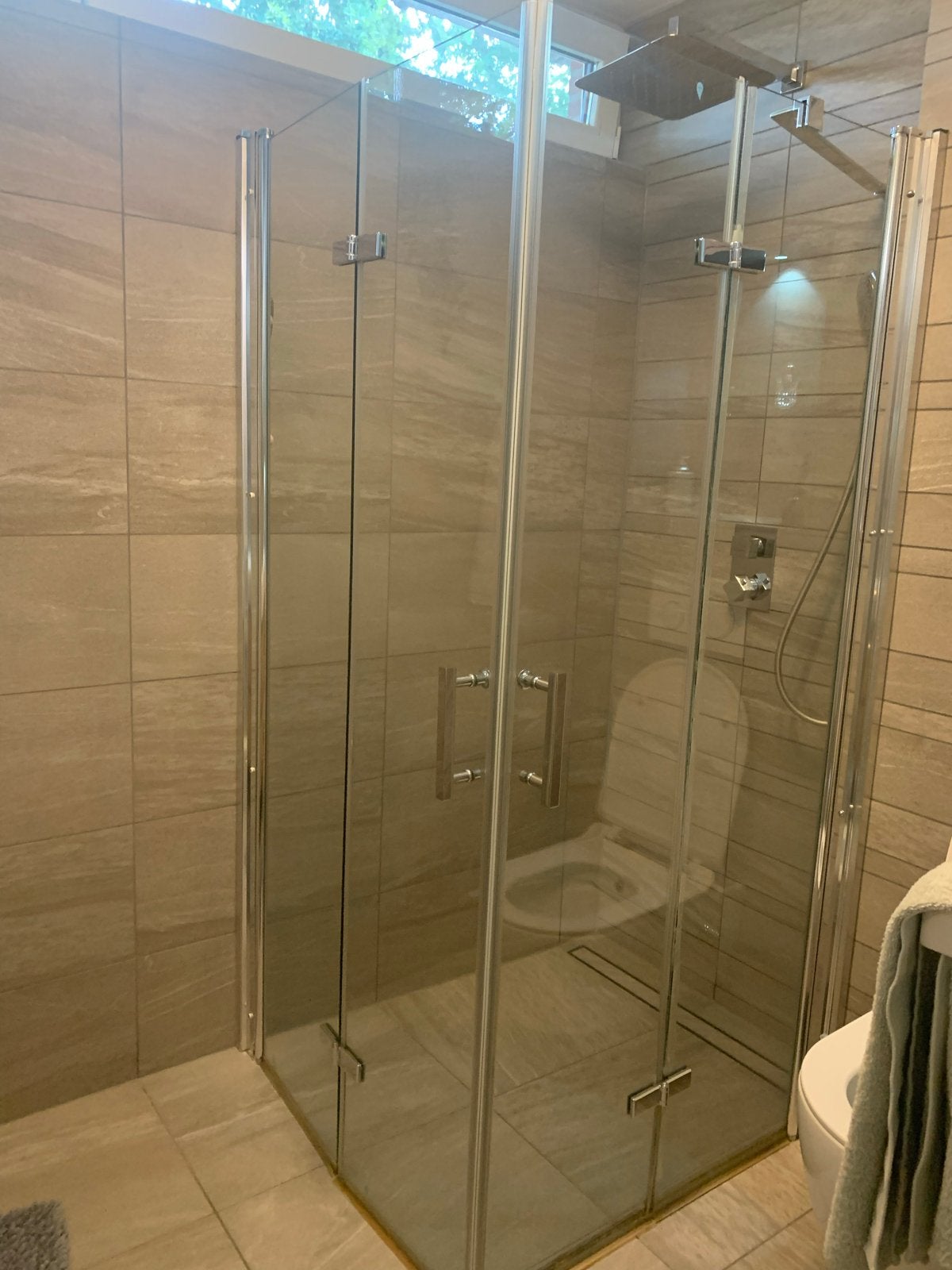 Douchecabine 90x90, Ophalen, Gebruikt, Chroom, Douche
