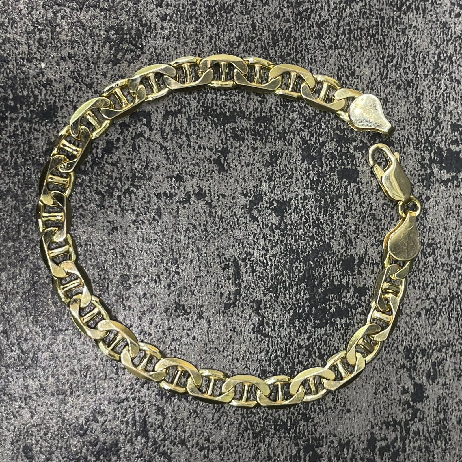 14k gouden anker schakel armband massief, Sieraden, Tassen en Uiterlijk, Armbanden, Ophalen of Verzenden, Zo goed als nieuw, Goud