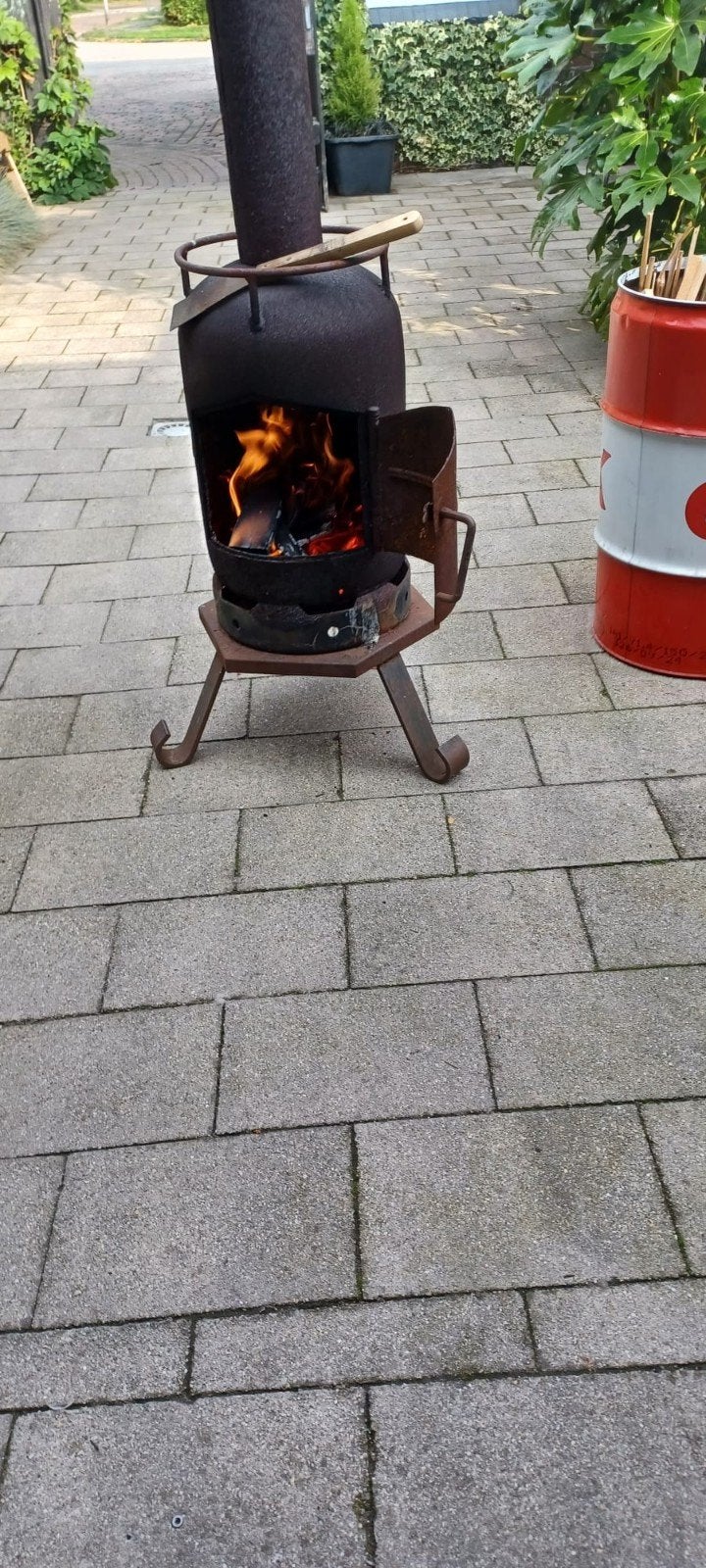 Robuuste buiten houtkachel - Gezellige warmte voor uw tuin, Tuin en Terras, Ophalen, Gebruikt