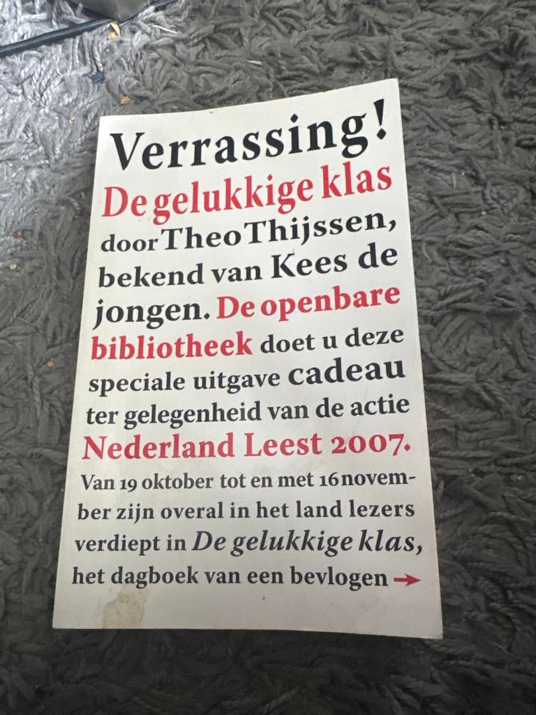 De gelukkige klas door Theo Thijssen, Ophalen of Verzenden, Gelezen, Nederland