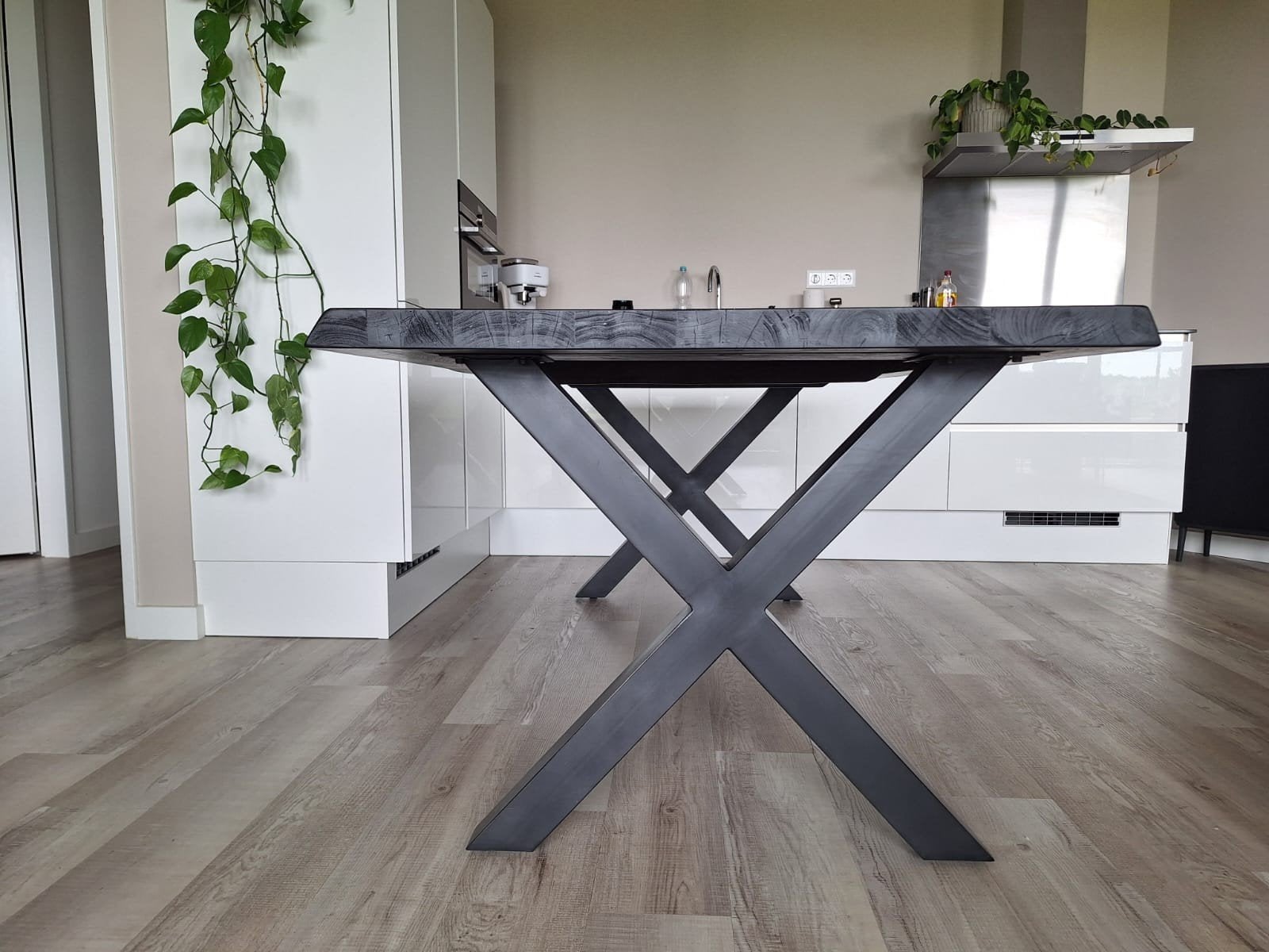 Zwarte eettafel en grijze hoekbank - samen af te halen!, Huis en Inrichting, Ophalen