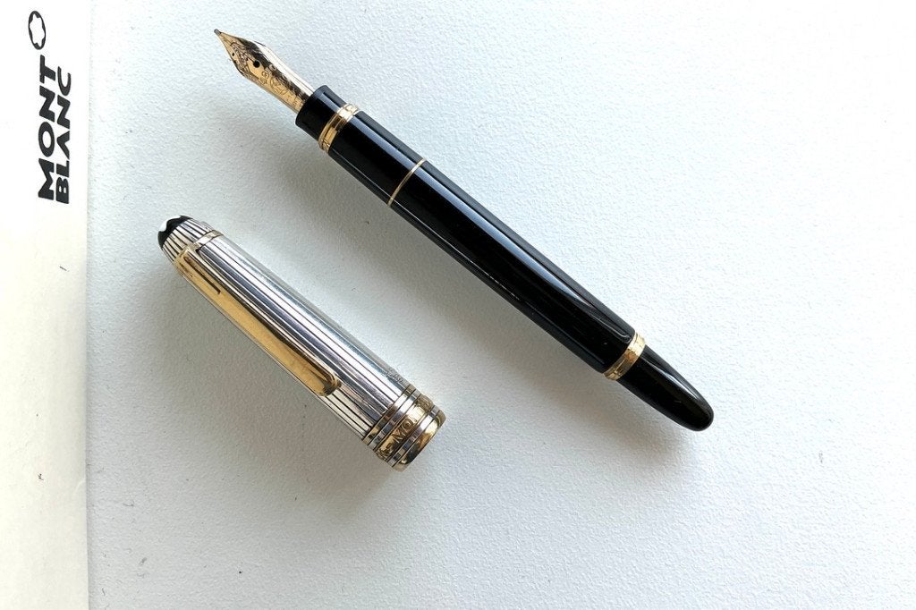 Montblanc Mozart Vulpen Doué Sterling Pinstripe 14K (M), Ophalen of Verzenden, Zo goed als nieuw, Vulpen, Mont Blanc