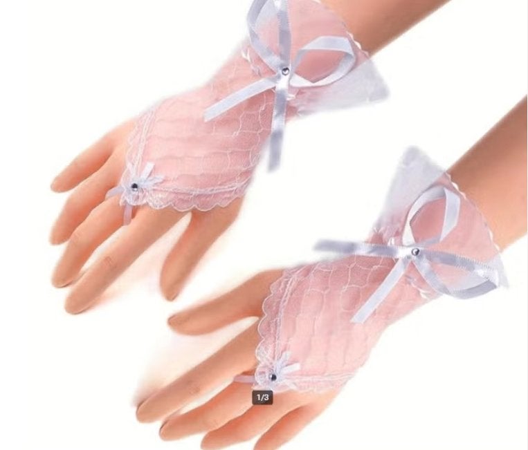 Witte korte kanten handschoenen, Verzenden, Nieuw, Wit, Accessoires