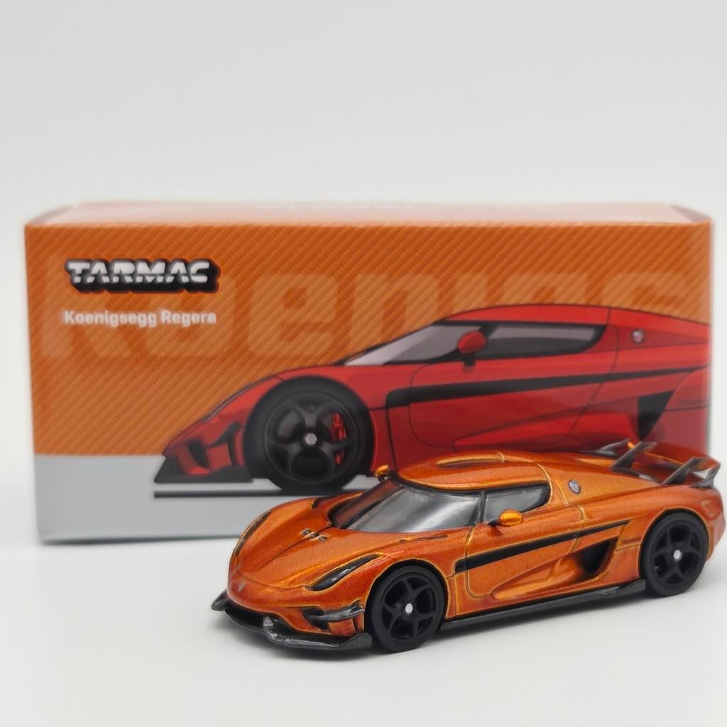 Tarmac Koenigsegg Regera 1:64 Oranje Metallic/Zwart Nieuw, Tarmac Works, Auto, Nieuw, Ophalen of Verzenden