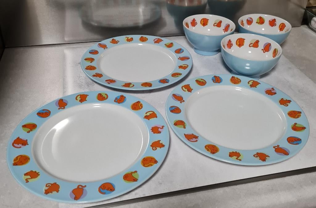 Jan Jans en de Kinderen - 3 dinerborden en 3 kommen, Huis en Inrichting, Keuken | Servies, Overige materialen, Overige typen, Ophalen of Verzenden