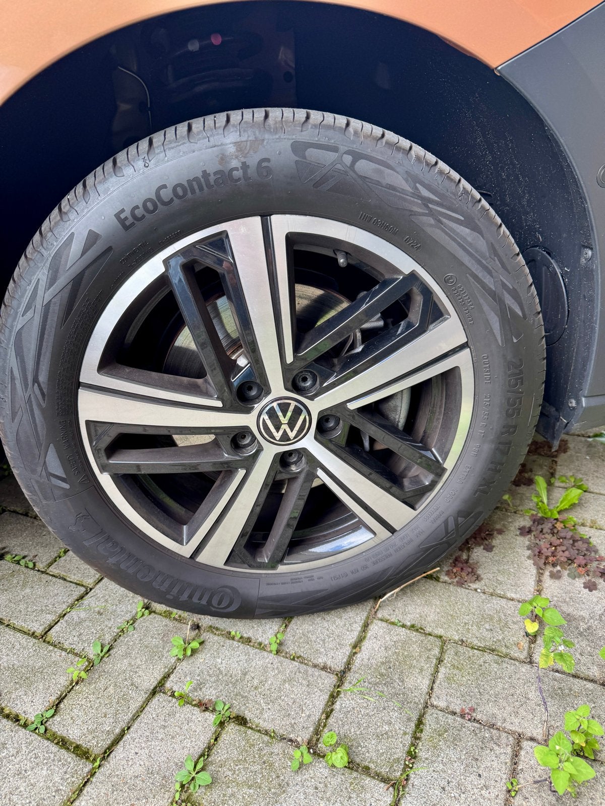 VW Caddy Colombo 17" velgen met Continental EcoContact 6, Ophalen, Banden en Velgen, 17 inch, Zomerbanden