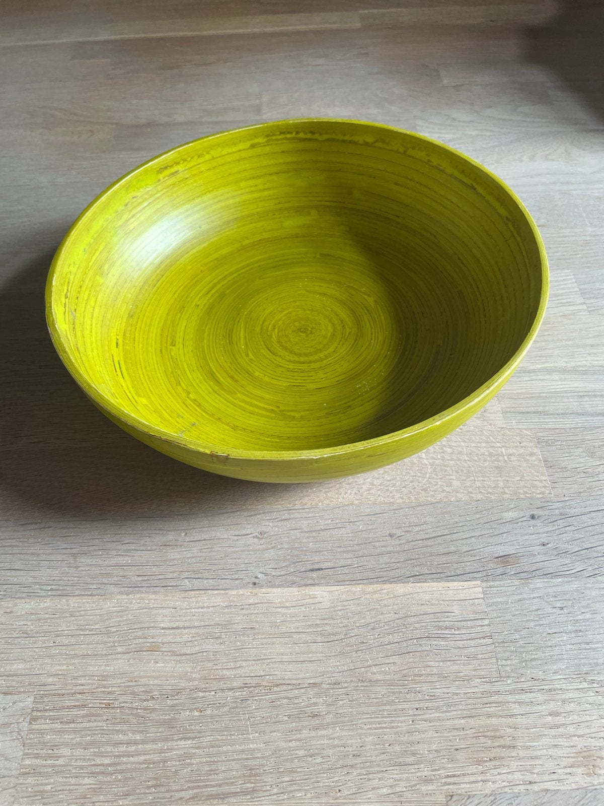 Fairtrade groene bamboe schaal, Schaal, Rond, Ophalen of Verzenden, Zo goed als nieuw