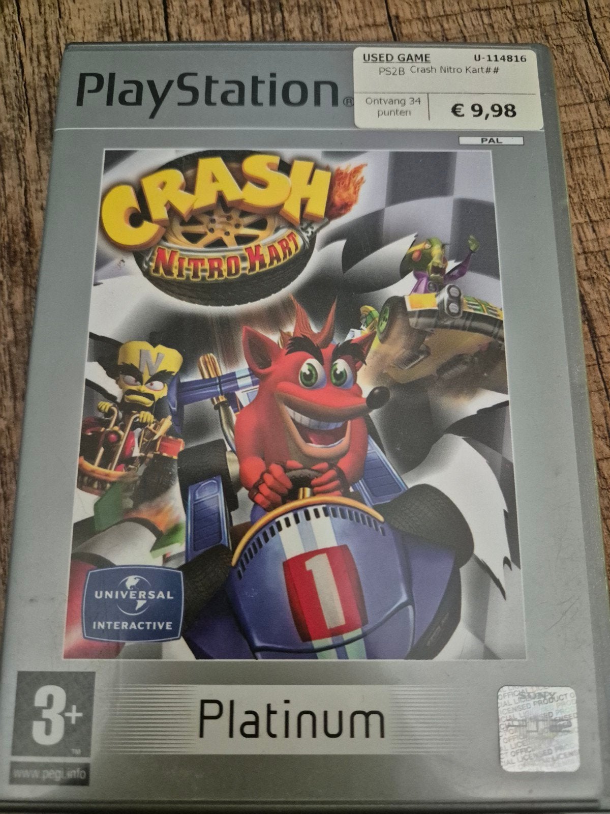 Crash Bandicoot: Nitro Kart, PS2, Spelcomputers en Games, Ophalen, Racen en Vliegen, Zo goed als nieuw, 3 spelers of meer