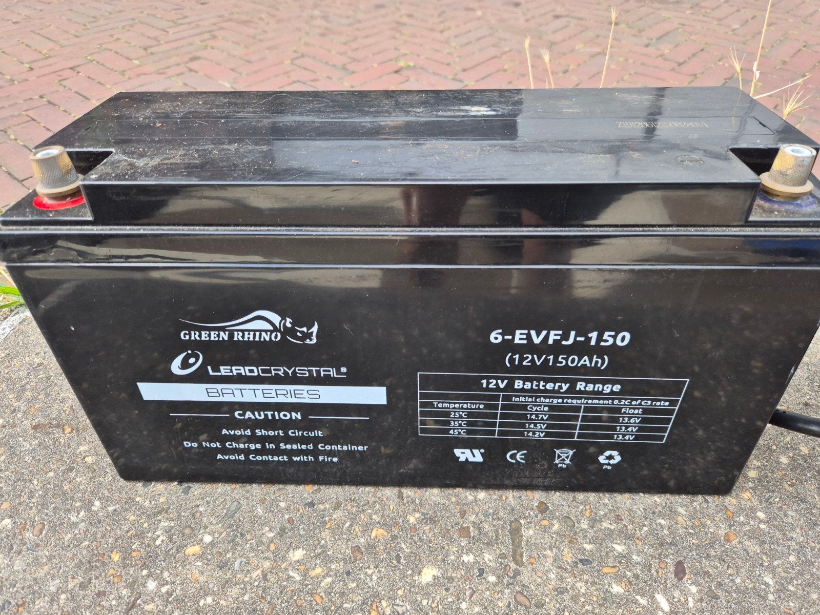 4x Green Rhino 12V 150Ah agm tractie accu met lader, Ophalen, Gebruikt, Universele onderdelen