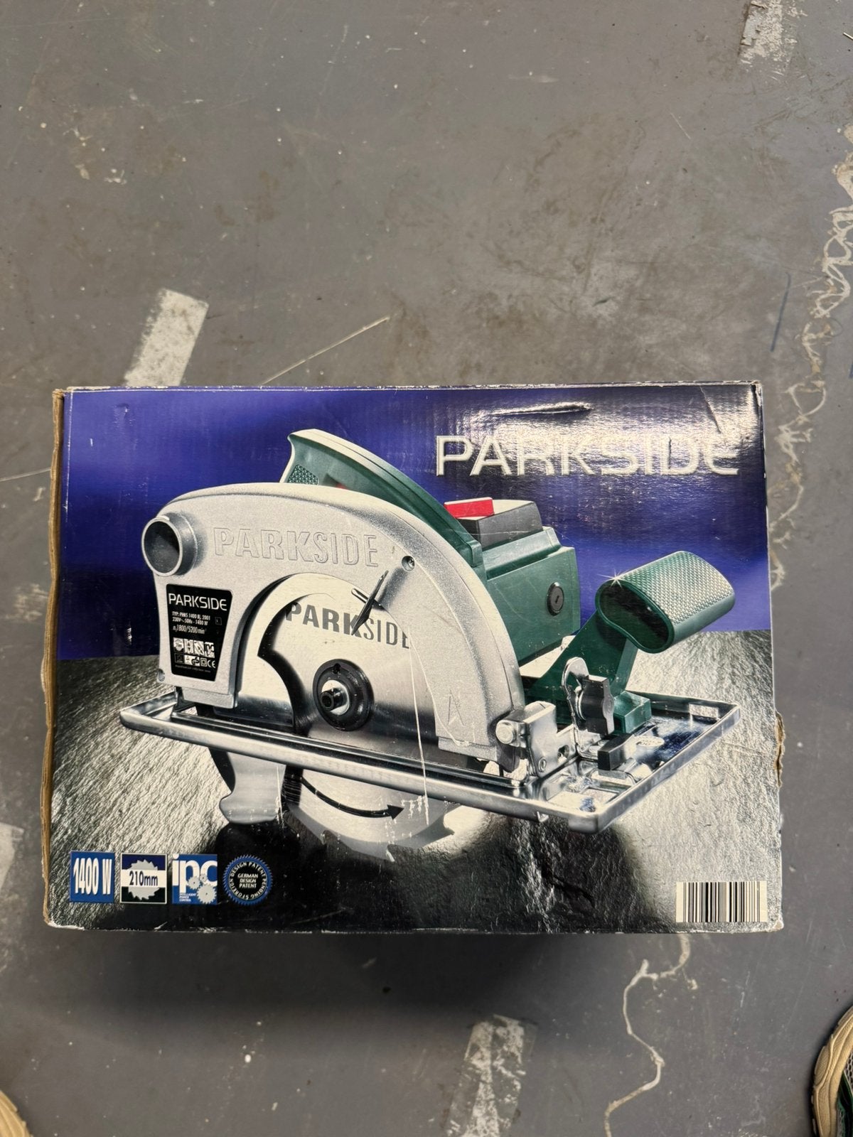 Parkside Handcirkelzaag 1400W 210 mm – In Doos, Ophalen, Gebruikt, Cirkelzaag, 30 tot 70 mm