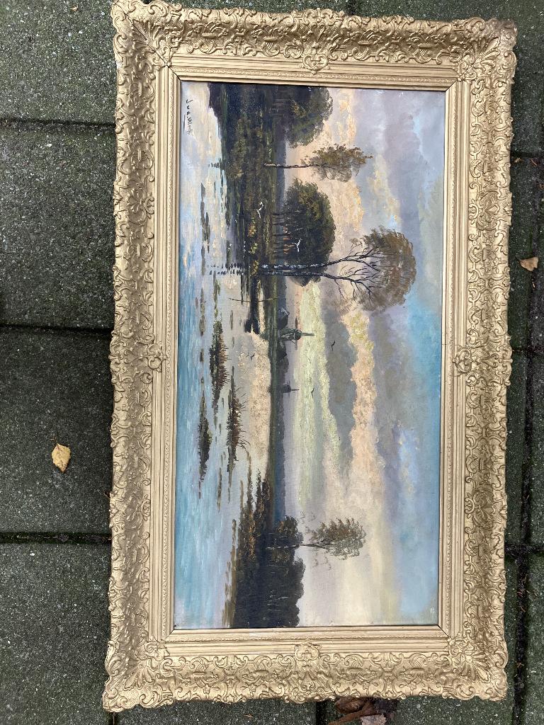 Schilderij olieverf met molens, Ophalen