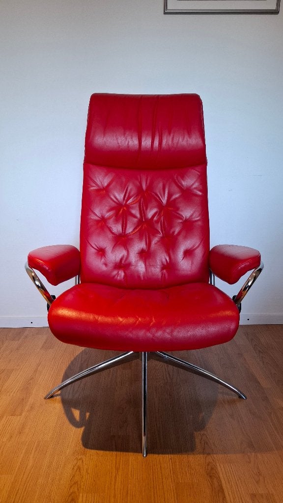 Stressless relax fauteuil Chili rood, Ophalen, Gebruikt, Relax stoel, Eén