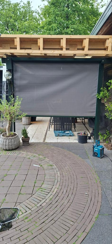 Screen, profiel groen.doek grijs antraciet, 250 x250, Ophalen, Minder dan 100 cm