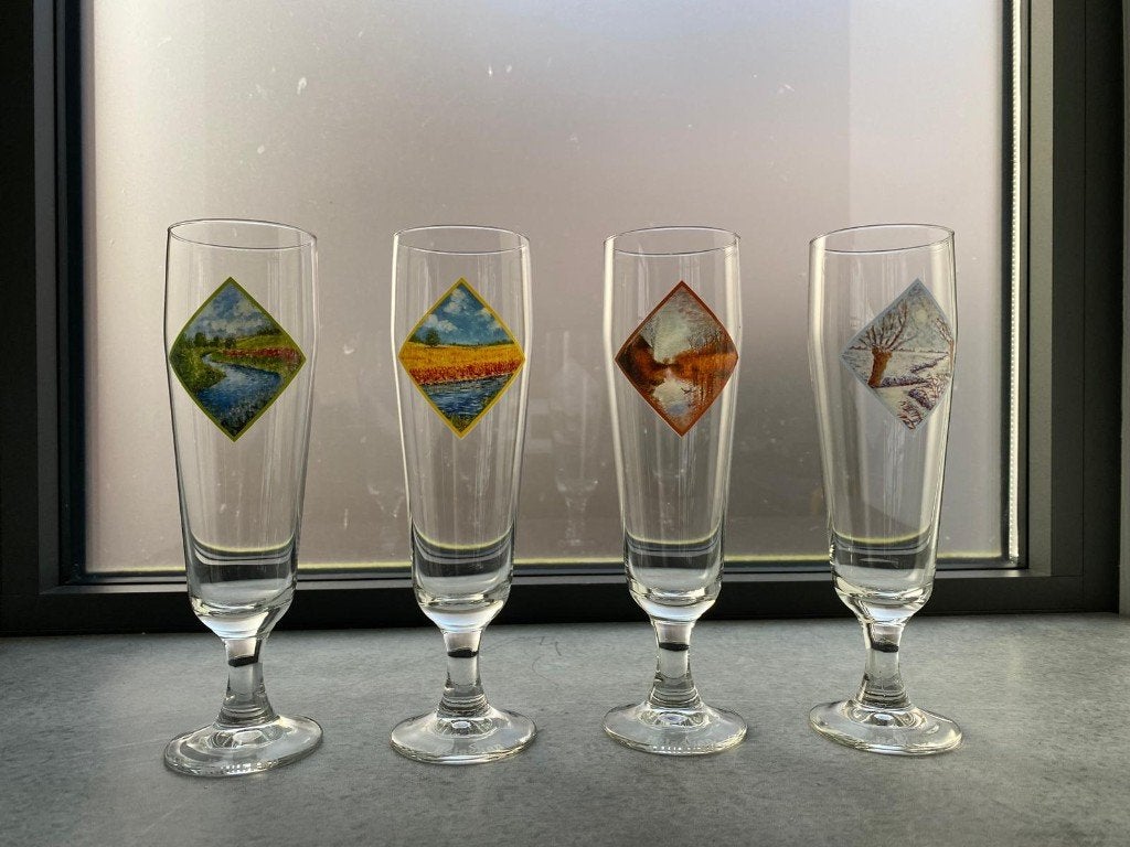 set 4 jaargetijden glazen van Heineken, Ophalen of Verzenden, Nieuw, Glas of Glazen, Heineken