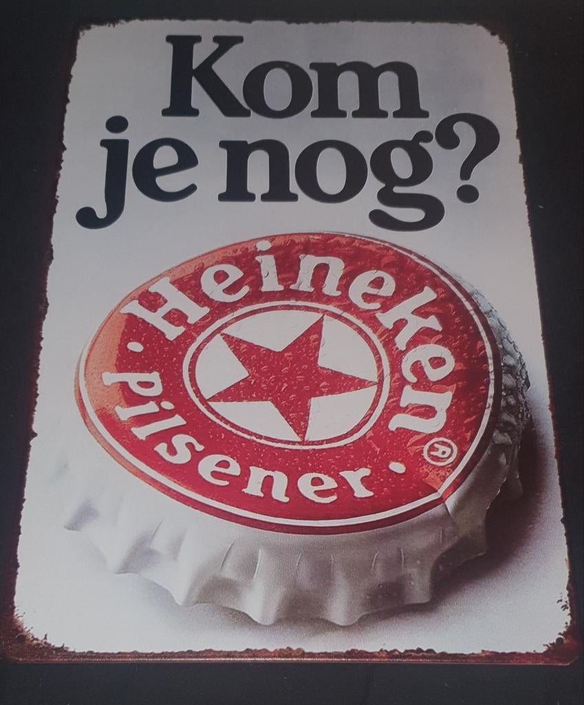 Heineken wandbord voor in de mancave, bar, kroeg of garage., Ophalen of Verzenden, Nieuw, Reclamebord, Plaat of Schild, Heineken