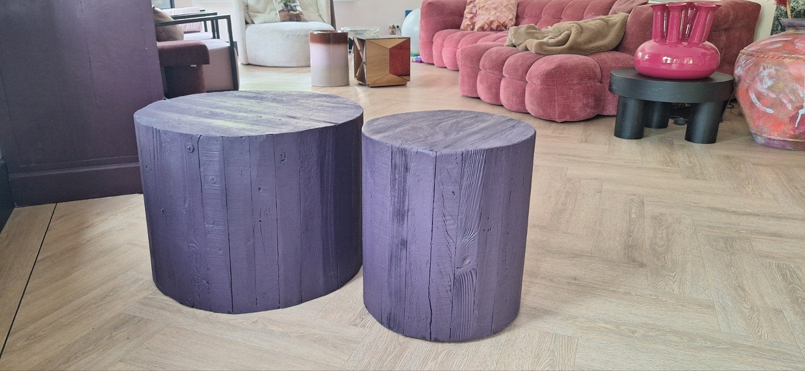 Super leuk bijtafel set van hout!, Ophalen of Verzenden, 25 tot 50 cm, Rond, 50 tot 100 cm