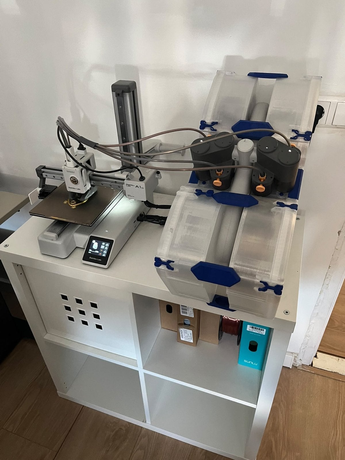 Bambu Lab A1 Mini met AMS Lite, extra's en nozzles, Computers en Software, Ophalen, Ingebouwde Wi-Fi, Zo goed als nieuw, Filament