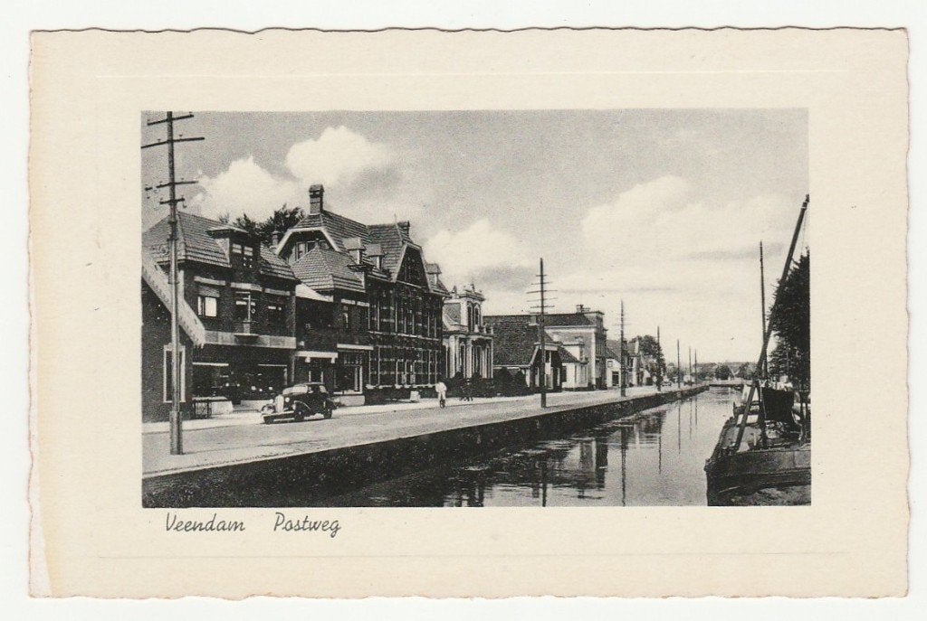 Veendam - Postweg, Verzamelen, Verzenden, 1920 tot 1940, Ongelopen, Groningen