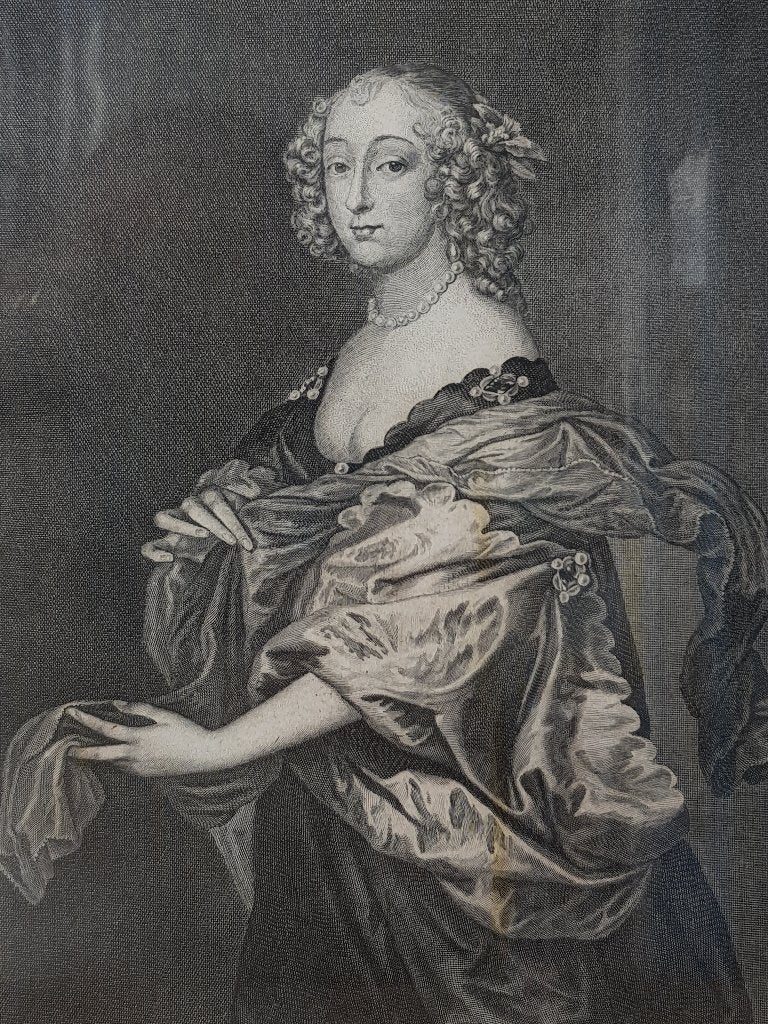 Prachtige antieke ingelijste gravure uit Frankrijk 43,2 cm., Antiek en Kunst, Kunst | Etsen en Gravures, Ingelijst, 1800 - 1899