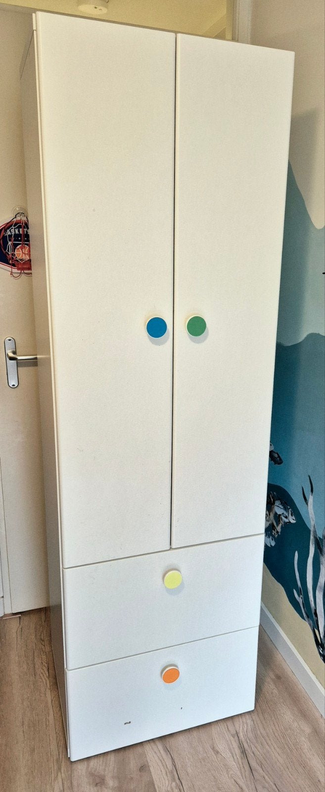Ikea kinder kledingkast 2 lades met hang gedeelte