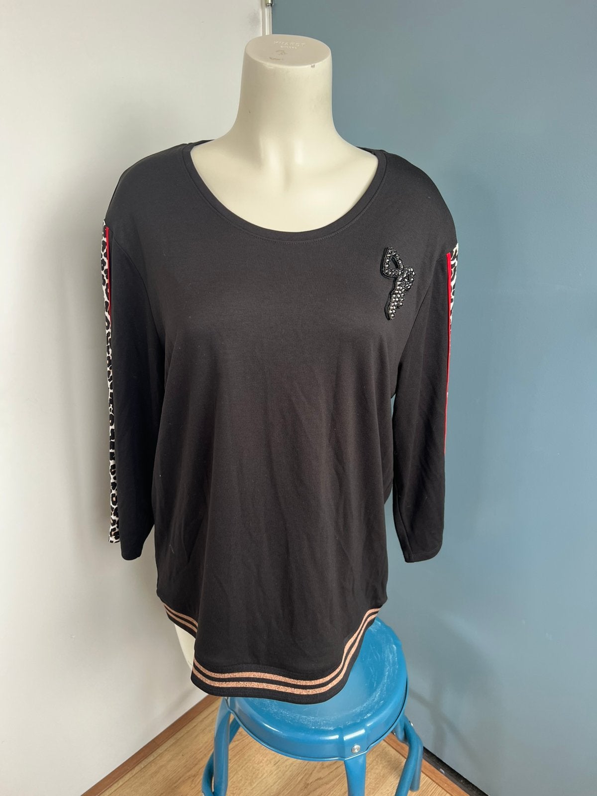 Betty barclay zwart truitje 46 luipaard, Zwart, Maat 46/48 (XL) of groter, Betty Barclay, Ophalen of Verzenden