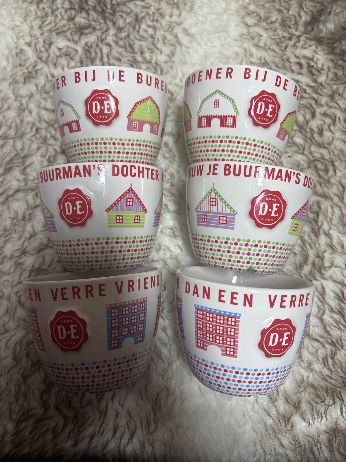 Douwe Egberts Burendag Mokken Set - 6 Stuks, Ophalen of Verzenden, Zo goed als nieuw, Overige merken, Mok