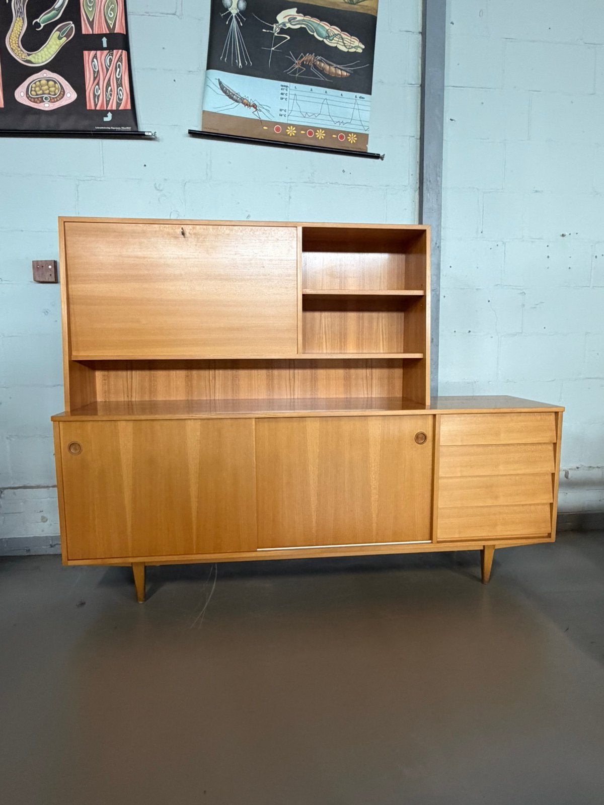 Vintage kast dressoir highboard, Ophalen, Gebruikt, C, 25 tot 50 cm