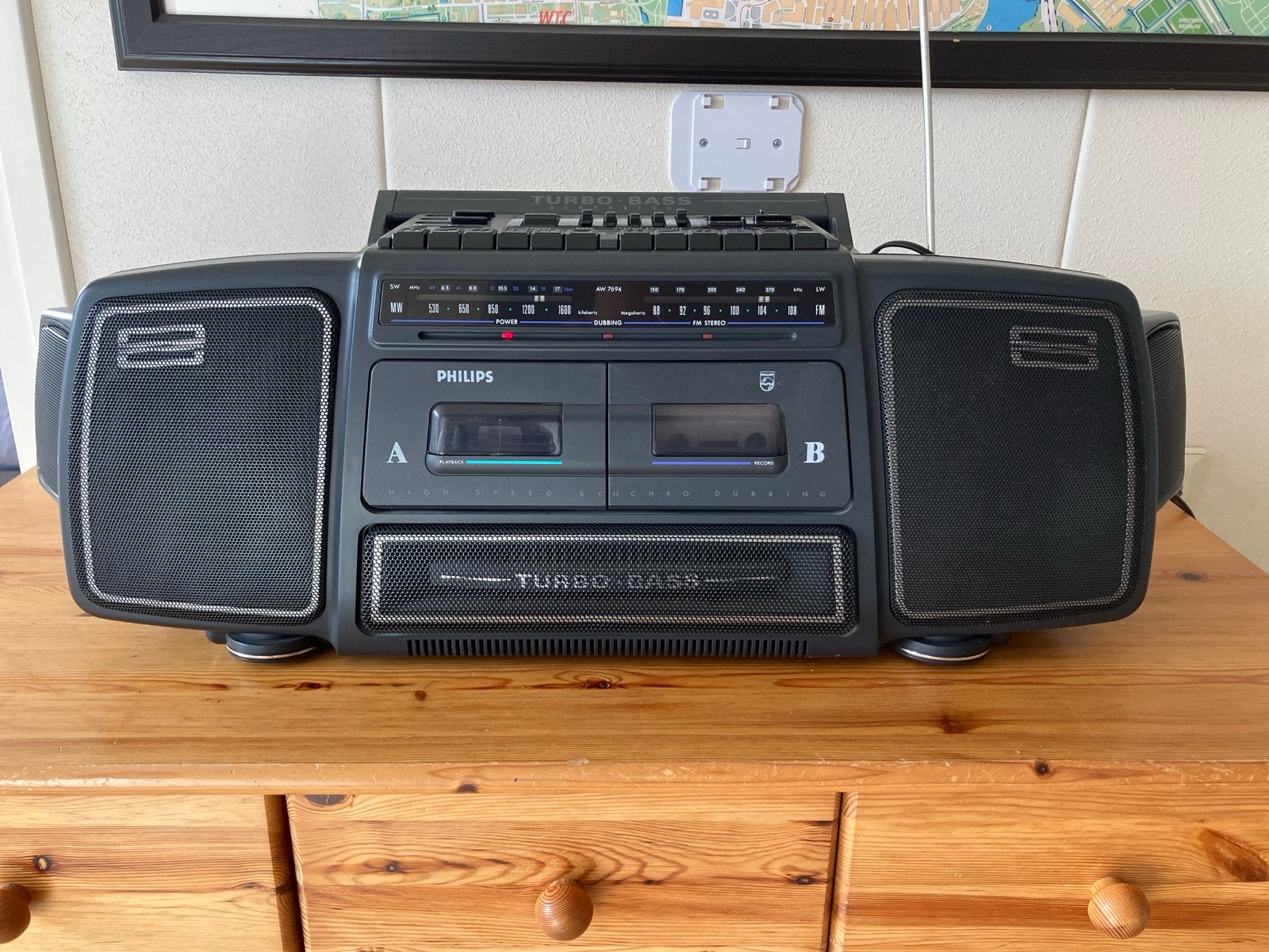 Philips Turbo Bass Radio Cassette Recorder, Audio, Tv en Foto, Ophalen of Verzenden, Gebruikt, Radio