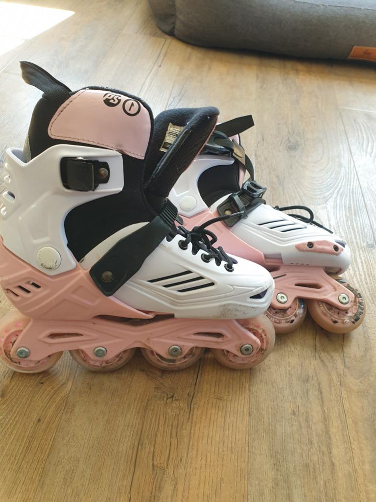 Powerslide inline skeeler roze/wit - verstelbaar maat 35-38, Ophalen of Verzenden, Gebruikt, Overige typen, Overige merken