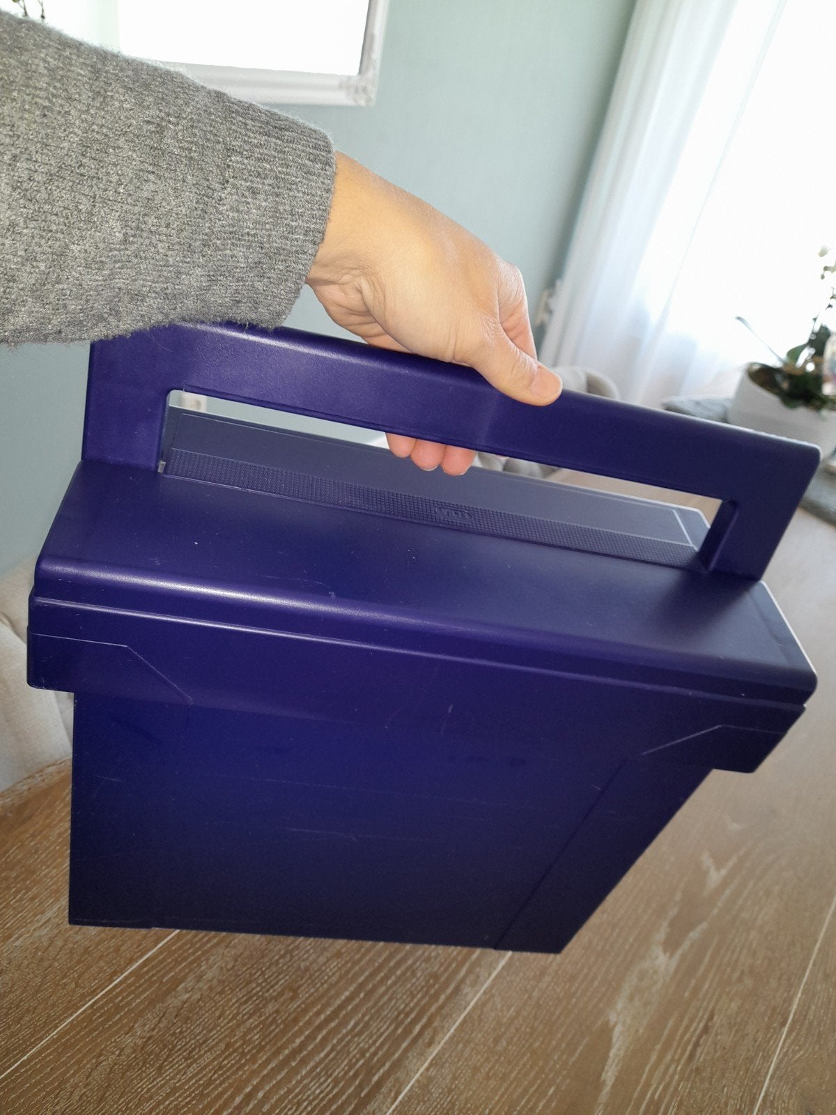 ELBA draagbare documenten koffer blauw met 10 deelmappen, Ophalen of Verzenden, Gebruikt