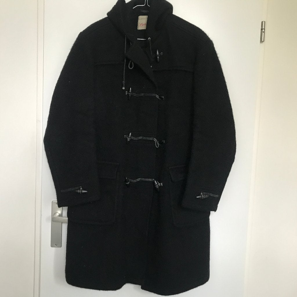 Leidse zeeduffel zwart maat 44 100% wol, Kleding | Dames, Verzenden, Zo goed als nieuw, Maat 42/44 (L), Zwart