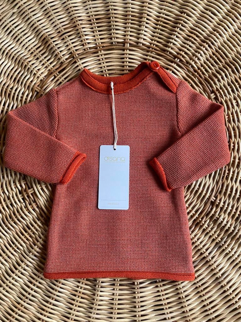 Prachtige wollen trui Disana mt 74/80 oranje, Kinderen en Baby's, Verzenden, Nieuw, Jongetje of Meisje, Truitje of Vestje