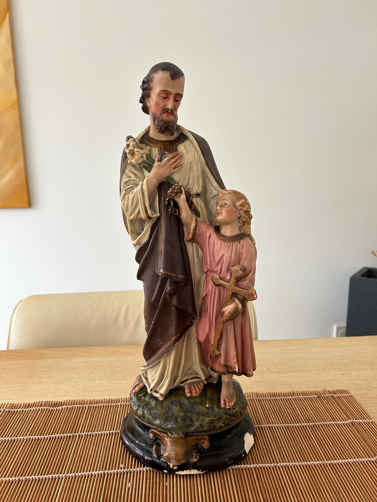 Antiek beeld Jozef met kindje Jezus, Antiek en Kunst, Ophalen