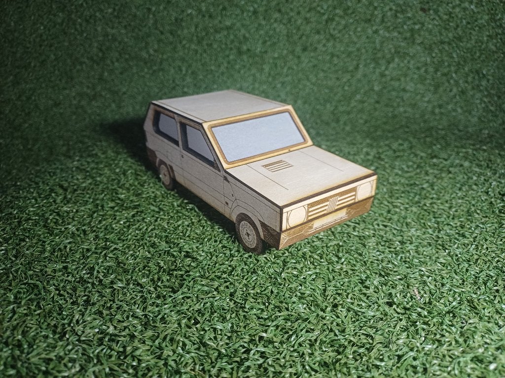 Fiat Panda bouwpakket hout met licht, Verzenden, Nieuw, Auto