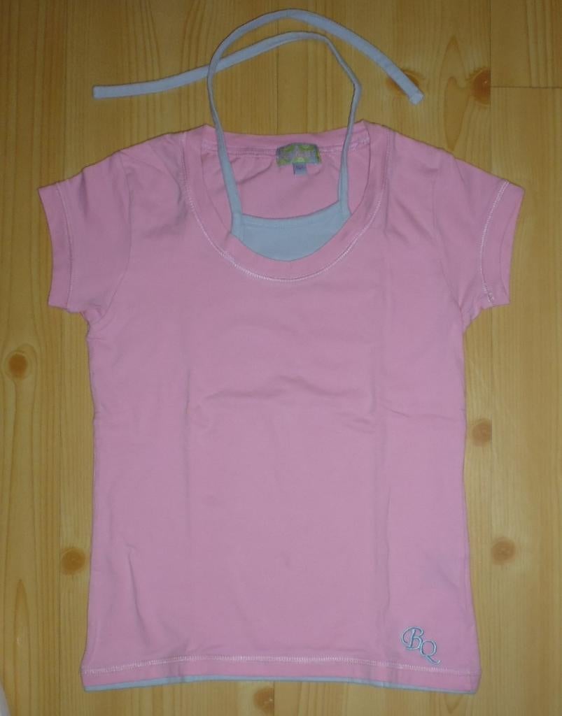 Blue queen shirtje maat 164 met borduur, halsinzet en bind, Gebruikt, Meisje, Ophalen of Verzenden, Blue Queen