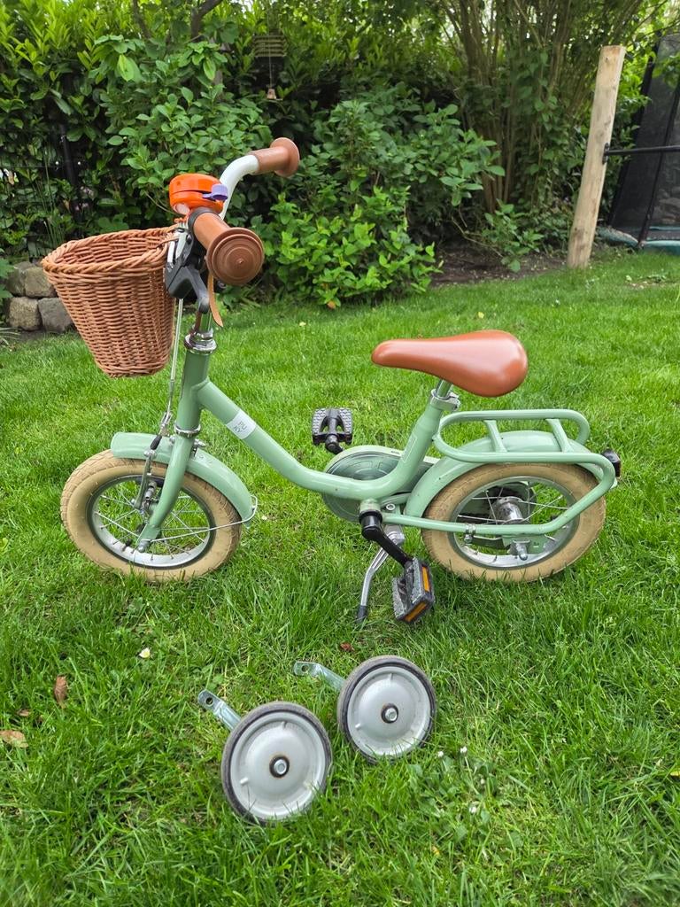 Puky 12 Youke retro groen 3+, Ophalen, Terugtraprem, Zijwieltjes, Gebruikt