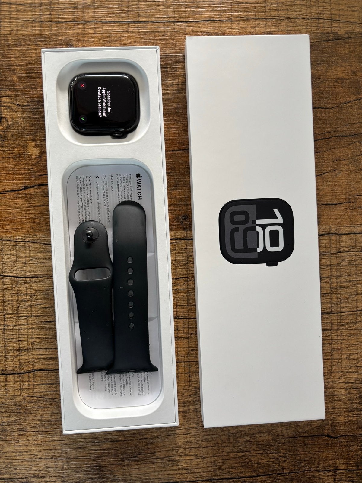 apple watch 10 42 mm met een barst in het schrem