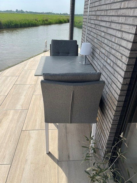 Supermooi aluminium met stoffen tuinset voor 2 personen Life, Aluminium, Zo goed als nieuw, Tuinset, Eettafel