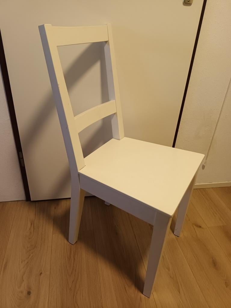 Houtenstoel, Huis en Inrichting, Stoelen, Ophalen, Gebruikt, Wit, Eén
