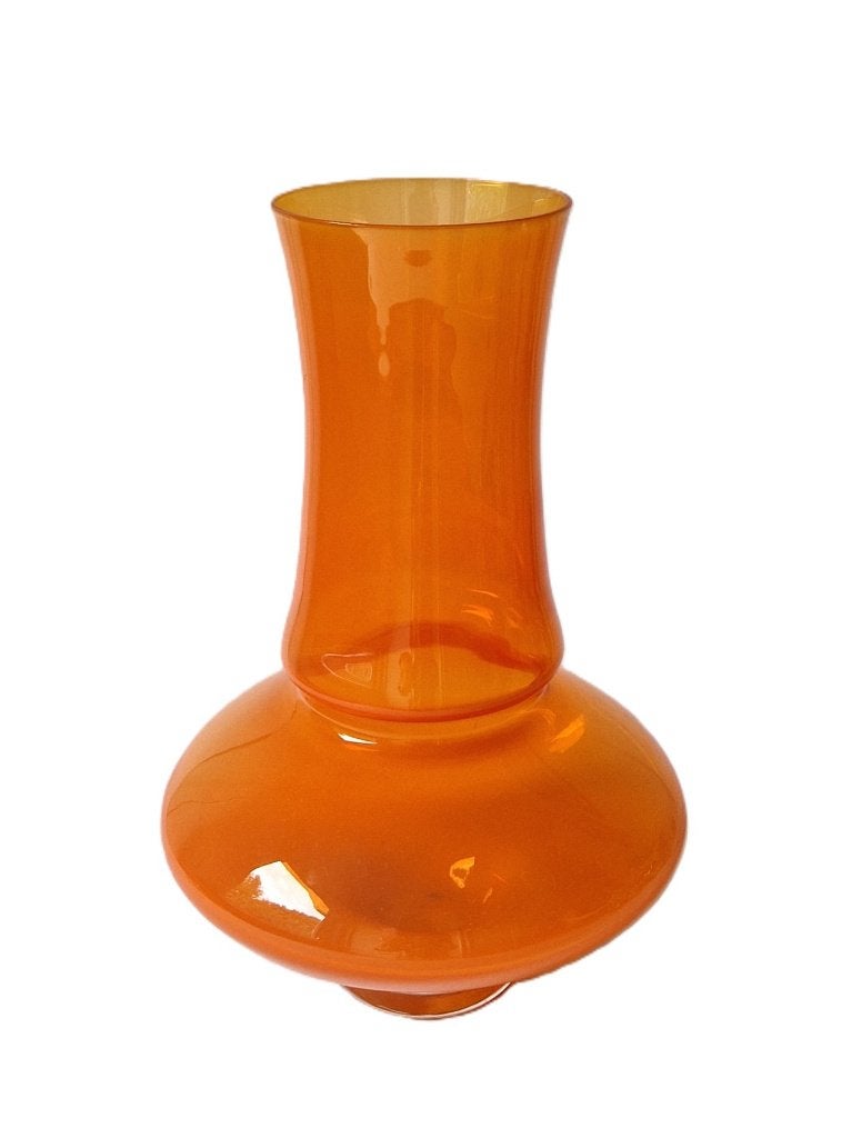 Oranje vaas van Bo Borgström Åseda Glasbruk Zweden - 70s, Antiek en Kunst, Ophalen of Verzenden