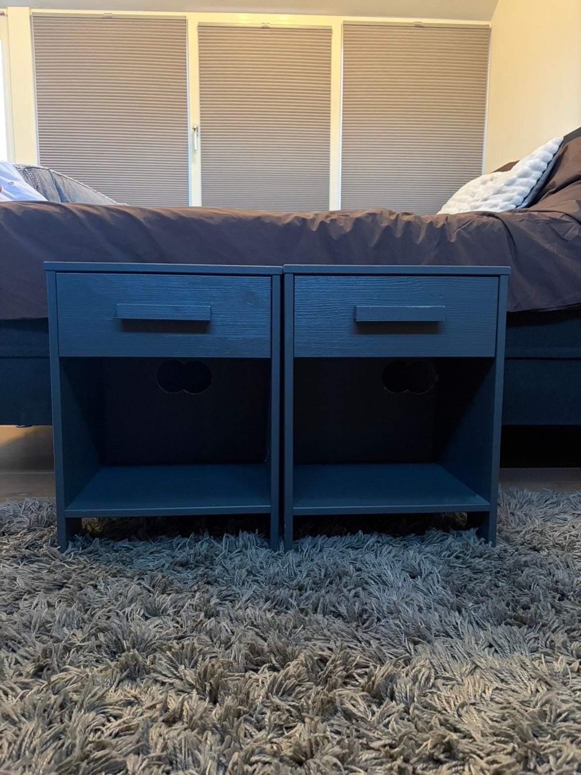 Set van 2 nachtkastjes - Grijs van ikea, Ophalen, Gebruikt, Minder dan 45 cm, 55 tot 70 cm