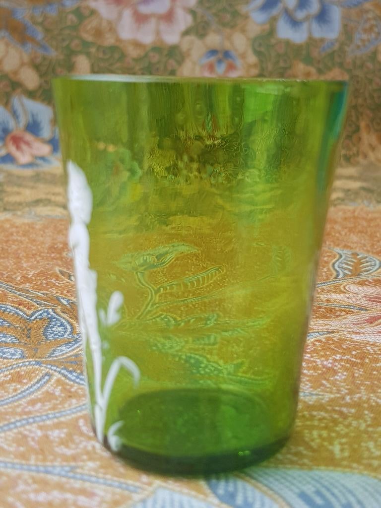 Mooi antiek glas uit Amerika van Mary Gregory 6 cm., Ophalen of Verzenden