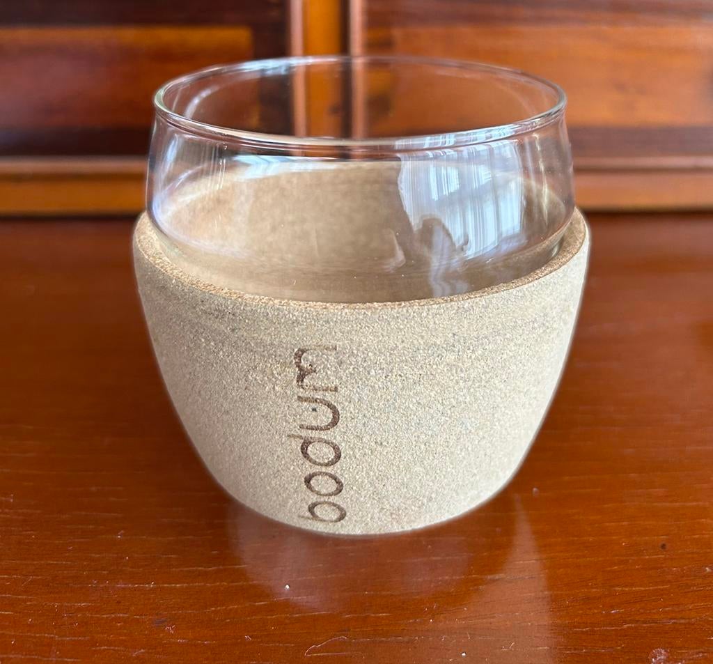 Bodum Pavina glas met kurkhoes hittebestendig, Huis en Inrichting, Ophalen of Verzenden, Zo goed als nieuw