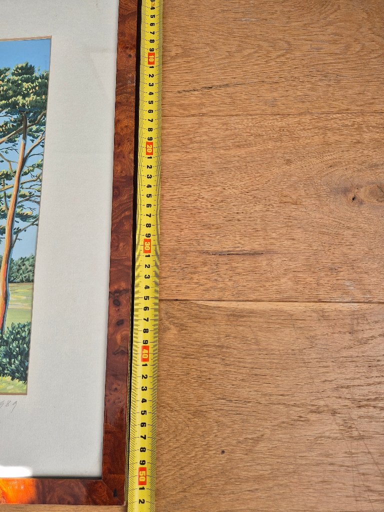4 Schilderijen in gouache / Golfbanen, Ophalen, Acrylverf, Realistisch, Bijzondere lijst