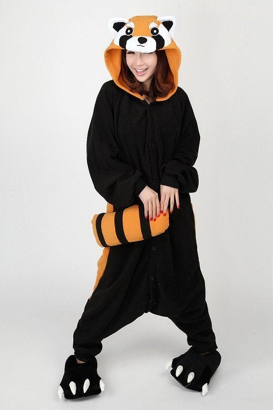 Bruine Wasbeer Panda Onesie 140-146 Pak Kostuum Bruin, Ophalen of Verzenden, Zo goed als nieuw, 134 t/m 140, Jongen of Meisje