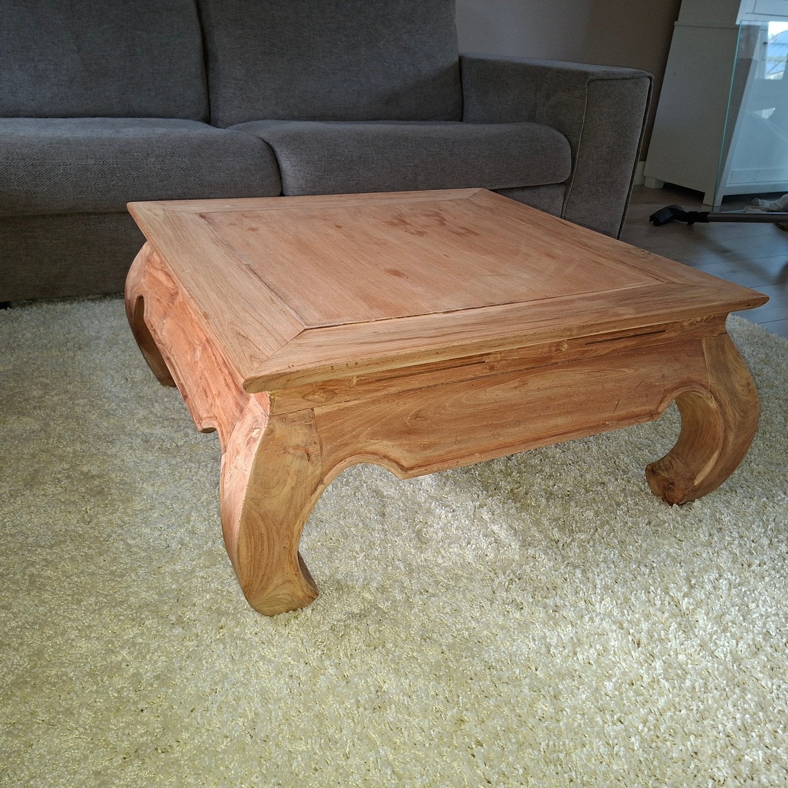 Opiumtafel 80x80x39 cm, Oosters, Koloniaal, Gebruikt, 50 tot 100 cm, Vierkant